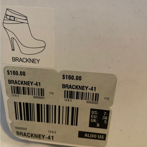 Aldo Brackney burgundy platform heeled ankle boot 7 - Picture 5 of 6